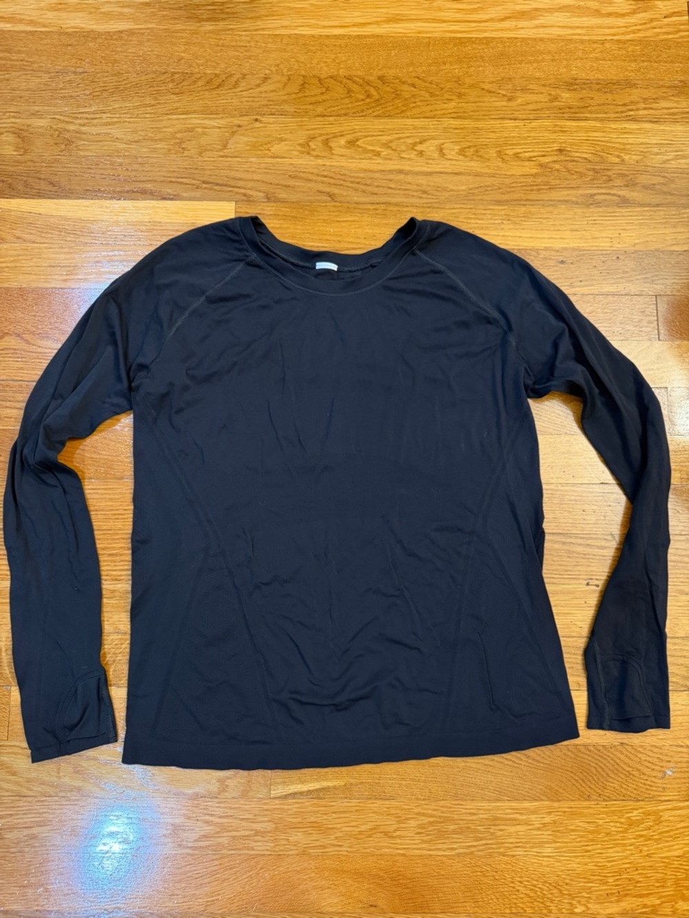 Athleta Momentum Seamless Top Long Sleeve Shirt in Black - Size Est. Large